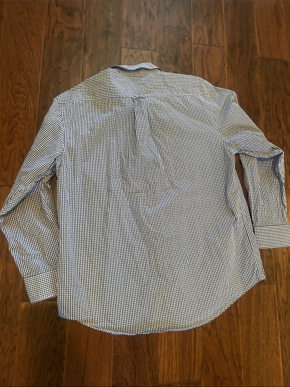 Izod Blue and White Gingham Long Sleeve Button Down shirt - Picture 4 of 4